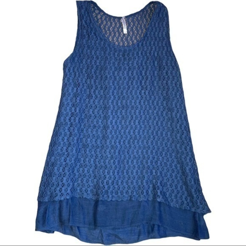 Monoreno size Large long tunic top crochet like